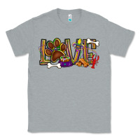 Heather Grey Mardi Gras love dog paw Classic Tee - BundleAndBundleShop
