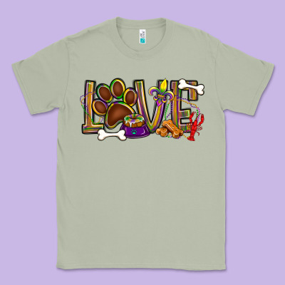 Mardi Gras Love Dog Paw Classic Tee Designed By Bundleandbundleshop