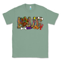 Sage Mardi Gras love dog paw Classic Tee - BundleAndBundleShop