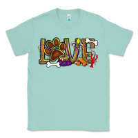 Seafoam Mardi Gras love dog paw Classic Tee - BundleAndBundleShop