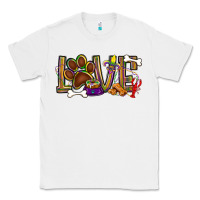 White Mardi Gras love dog paw Classic Tee - BundleAndBundleShop