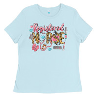 Baby Blue Registered Nurse Ladies Tee - LillyAllenDesigns