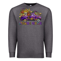 Charcoal Heather mardi gras skull truck Premium Sweatshirt - FaDigitalArtStudio