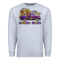 Heather Grey mardi gras skull truck Premium Sweatshirt - FaDigitalArtStudio