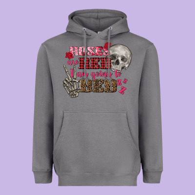 Valentine's Day Roses Are Red I Am Going To Bed Heavyweight Hoodie Designed By Fadigitalartstudio