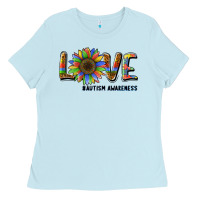 Love Sunflower Autism Awareness Ladies Tee | Teevron