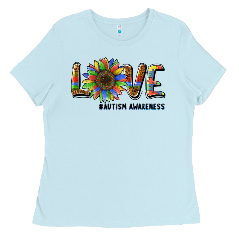 Love Sunflower Autism Awareness Ladies Tee by BarkalooDesign | Teevron