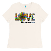 Bone love sunflower autism awareness Ladies Tee - BarkalooDesign