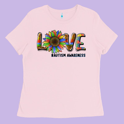 Love Sunflower Autism Awareness Ladies Tee Designed By Barkaloodesign