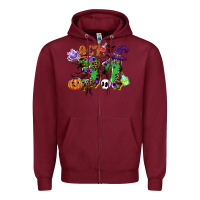 Burgundy october 31 Zipper Hoodie - CowGirlArtShop