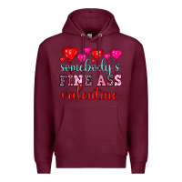 Burgundy somebody's fine ass valentine Premium Hoodie - OliviaCreatesArt