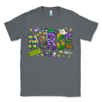 Charcoal Heather Mardi Gras nurse Classic Tee - BundleAndBundleShop