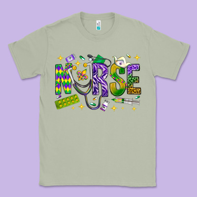 Mardi Gras Nurse Classic Tee Designed By Bundleandbundleshop