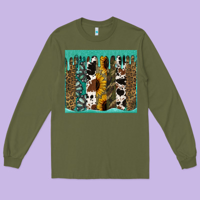 Western Brushstroke Tumbler Long Sleeve Tee Designed By Jasminsmagicworld