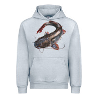 Heather Grey Catfish Illustrations Urban Hoodie - LillyAllenDesigns