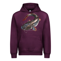 Mauve Wine Catfish Illustrations Urban Hoodie - LillyAllenDesigns
