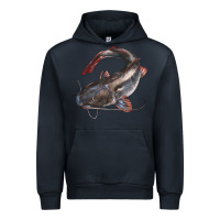 Navy Catfish Illustrations Urban Hoodie - LillyAllenDesigns