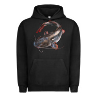 Pigment Black Catfish Illustrations Urban Hoodie - LillyAllenDesigns