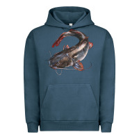 Pigment Midnight Navy Catfish Illustrations Urban Hoodie - LillyAllenDesigns
