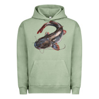 Pigment Oil Green Catfish Illustrations Urban Hoodie - LillyAllenDesigns