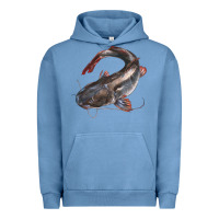 Pigment Pebble Blue Catfish Illustrations Urban Hoodie - LillyAllenDesigns