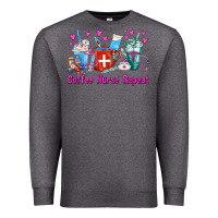 Charcoal Heather Coffee Nurse Repeat Nurse Coffee Cups Premium Sweatshirt - FaDigitalArtStudio