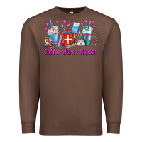 Chestnut Coffee Nurse Repeat Nurse Coffee Cups Premium Sweatshirt - FaDigitalArtStudio
