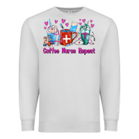 Dove Grey Coffee Nurse Repeat Nurse Coffee Cups Premium Sweatshirt - FaDigitalArtStudio