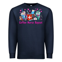 Navy Coffee Nurse Repeat Nurse Coffee Cups Premium Sweatshirt - FaDigitalArtStudio