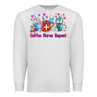 Oatmeal Heather Coffee Nurse Repeat Nurse Coffee Cups Premium Sweatshirt - FaDigitalArtStudio