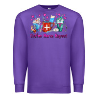 Purple Coffee Nurse Repeat Nurse Coffee Cups Premium Sweatshirt - FaDigitalArtStudio