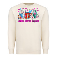 Sandshell Coffee Nurse Repeat Nurse Coffee Cups Premium Sweatshirt - FaDigitalArtStudio