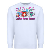 White Coffee Nurse Repeat Nurse Coffee Cups Premium Sweatshirt - FaDigitalArtStudio