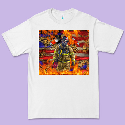 Western Firefighter With American Premium Tee Designed By Lillyallendesigns