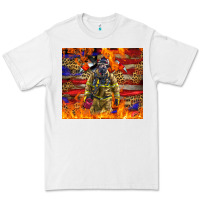 White Western Firefighter With American Premium Tee - LillyAllenDesigns