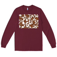 Burgundy distressed chocolate milkshake cowhide Long Sleeve Tee - RanaPortraitStore
