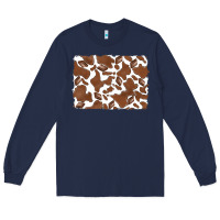 Navy distressed chocolate milkshake cowhide Long Sleeve Tee - RanaPortraitStore