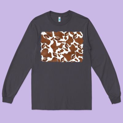 Distressed Chocolate Milkshake Cowhide Long Sleeve Tee Designed By Ranaportraitstore