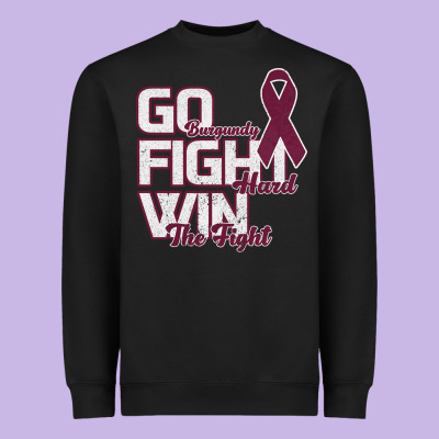 Go Burgundy Fifht Hard Win The Fight Heavyweight Sweatshirt Designed By Bettercallsaul