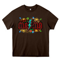Chocolate Brown lightning bolt mama christmas Heavy Core Tee - Jasminsmagicworld