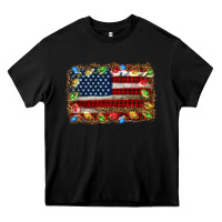 Black christmas american flag background Heavy Core Tee - Jasminsmagicworld