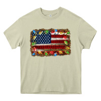 Mossy christmas american flag background Heavy Core Tee - Jasminsmagicworld