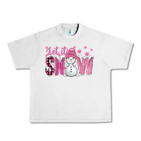 Lunar Rock Pink Let It Snow With Cute Snowman Urban Heavy Tee - BundleAndBundleShop