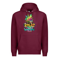 Burgundy tie dye pineapple, summer Premium Hoodie - JahusDesignShop