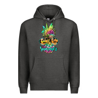 Charcoal Heather tie dye pineapple, summer Premium Hoodie - JahusDesignShop