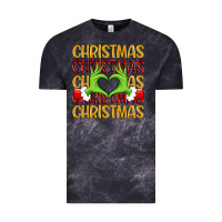 Cloud Black christmas grinch heart hands Vintage Tee - MaliasSmallBusiness