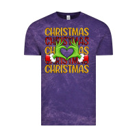 Cloud Purple christmas grinch heart hands Vintage Tee - MaliasSmallBusiness