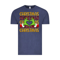 Vintage Denim christmas grinch heart hands Vintage Tee - MaliasSmallBusiness