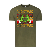Vintage Olive christmas grinch heart hands Vintage Tee - MaliasSmallBusiness