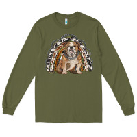 Army Green english bulldog rainbow Long Sleeve Tee - BarkalooDesign